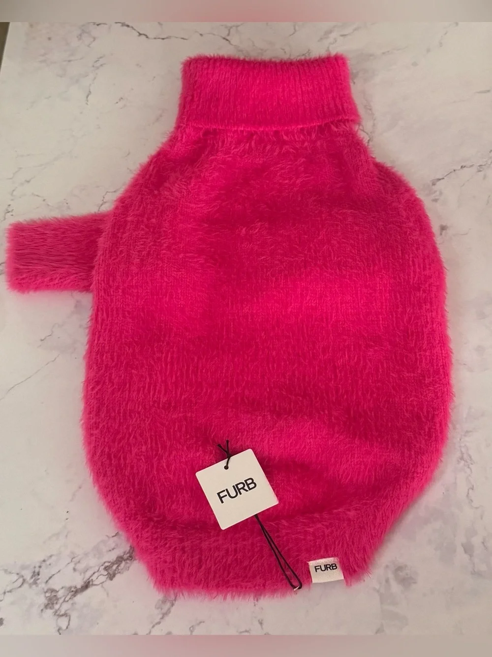 FURB Bobbi Hot Pink Eyelash Knit Dog Sweater Cozy Cowl Neck Soft Puppy Pet Large